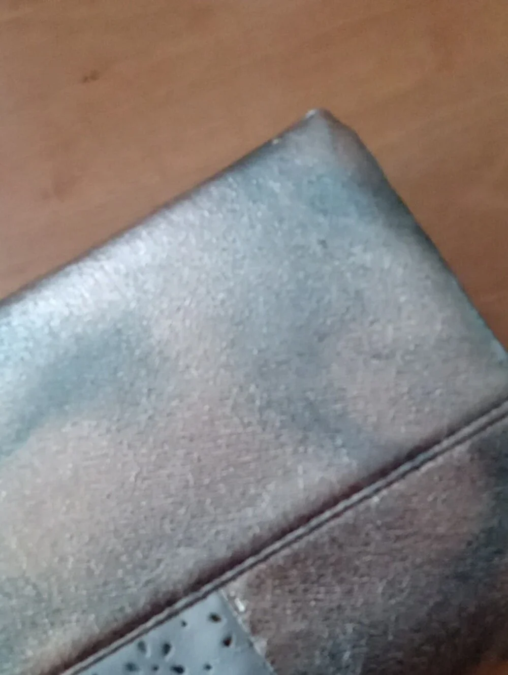 Vintage Y2K Poppie Jones Metallic Silver Patchwork Chain Clutch Purse